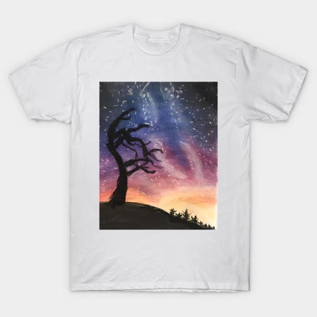 Starry night sky T-Shirt by 4Art-smg